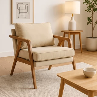 Poltrona Decorativa Mona Linho Madeira Maciça Moderna Luxuosa Cores Variadas