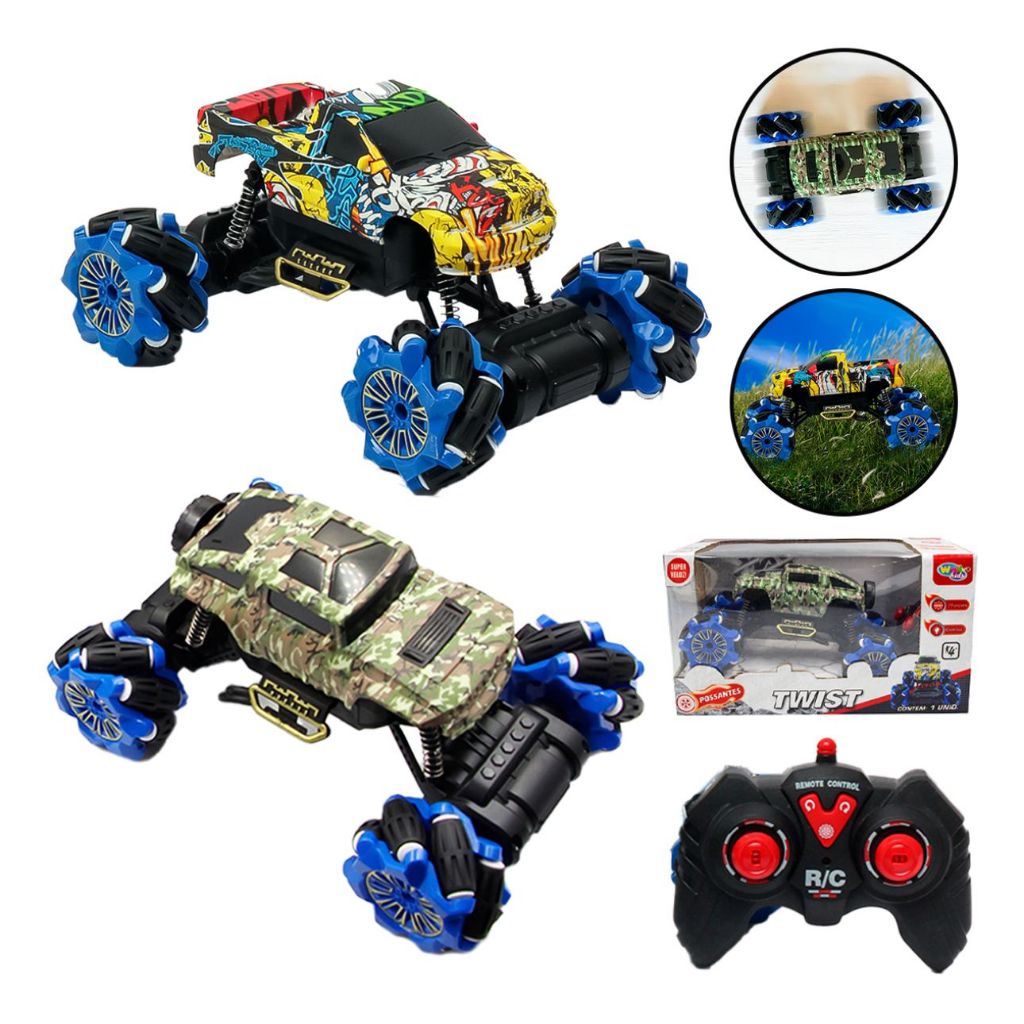 Carrinho Controle Remoto Brinquedo Super Carro Com Luz Twist 7 Funções ...