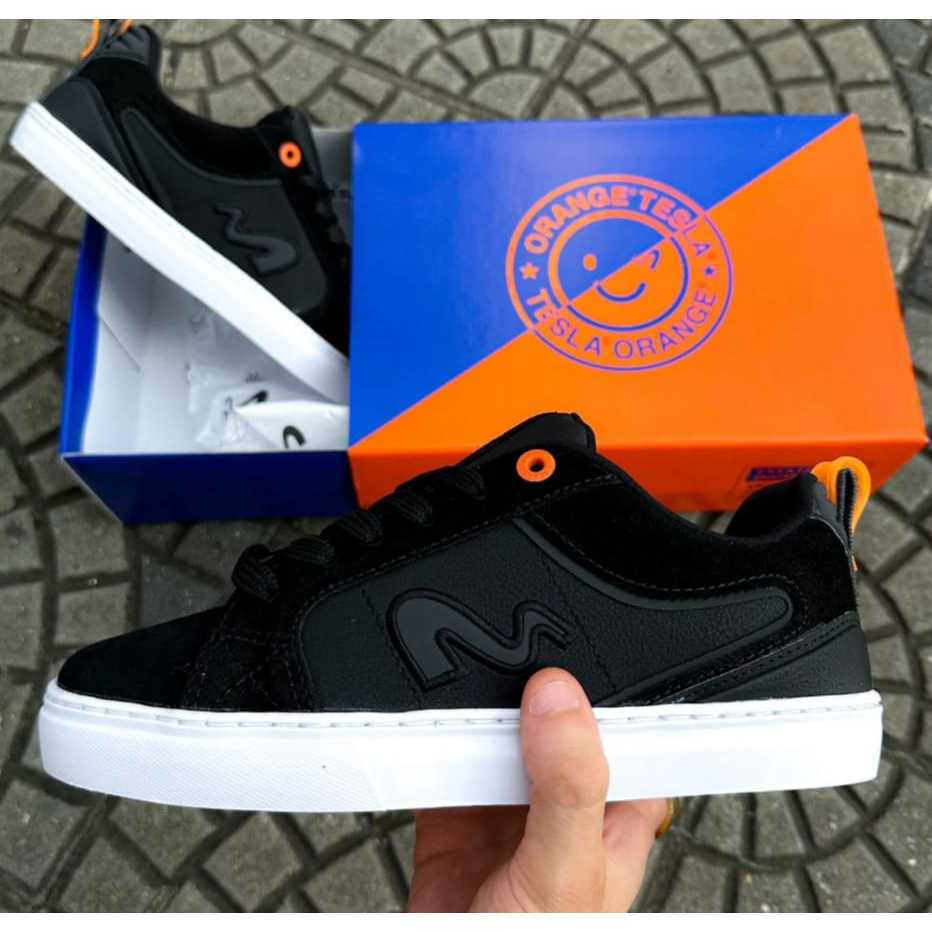 Tenis Tesla Hertz Orange feminino masculino streetwear suede