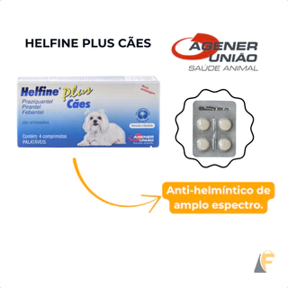 Helfine Plus Cães Vermífugo 4 Comprimidos Agener em Oferta na Shopee