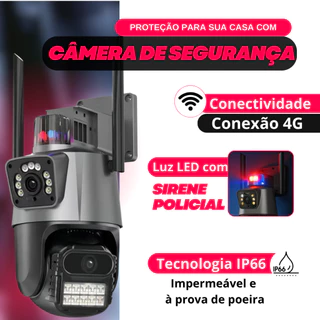 Câmera Externa App V3 4G com Alarme Sirene Lente Dupla 3.6mm Rotação Visão Noturna em Oferta na Shopee