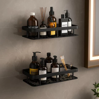 1/2 Peças Suporte De Shampoo Organizador Alta qualidade Prateleiras De Banheiro Sem Furo Premium em Oferta na Shopee