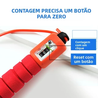 Corda de Pular Fitness com Contador Ajustável Para Crossfit, Academia e Exercícios em Casa
