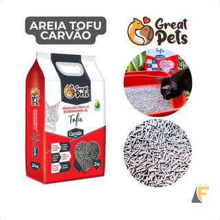 Areia Biodegradável Tofu 2kg Gatos Granulado Higiênico Carvão Ativado Great Pets em Oferta na Shopee