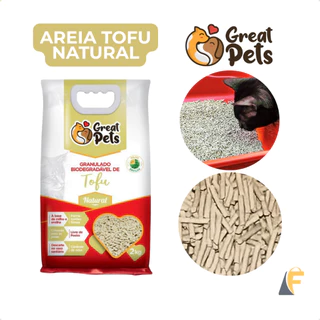 Areia Gatos Tofu 2kg Granulado Biodegradável Higiênico Natural Great Pets em Oferta na Shopee