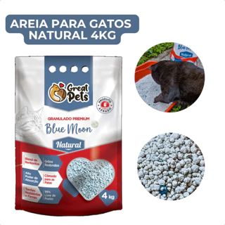 Areia Para Gato Biodegradável Blue Moon Granulado Fragância Natural Great Pets 4kg em Oferta na Shopee