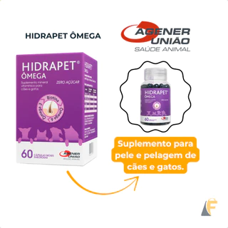 Hidrapet Omega Suplemento Vitamínico Cães Gatos 60 Cáps Agener União em Oferta na Shopee