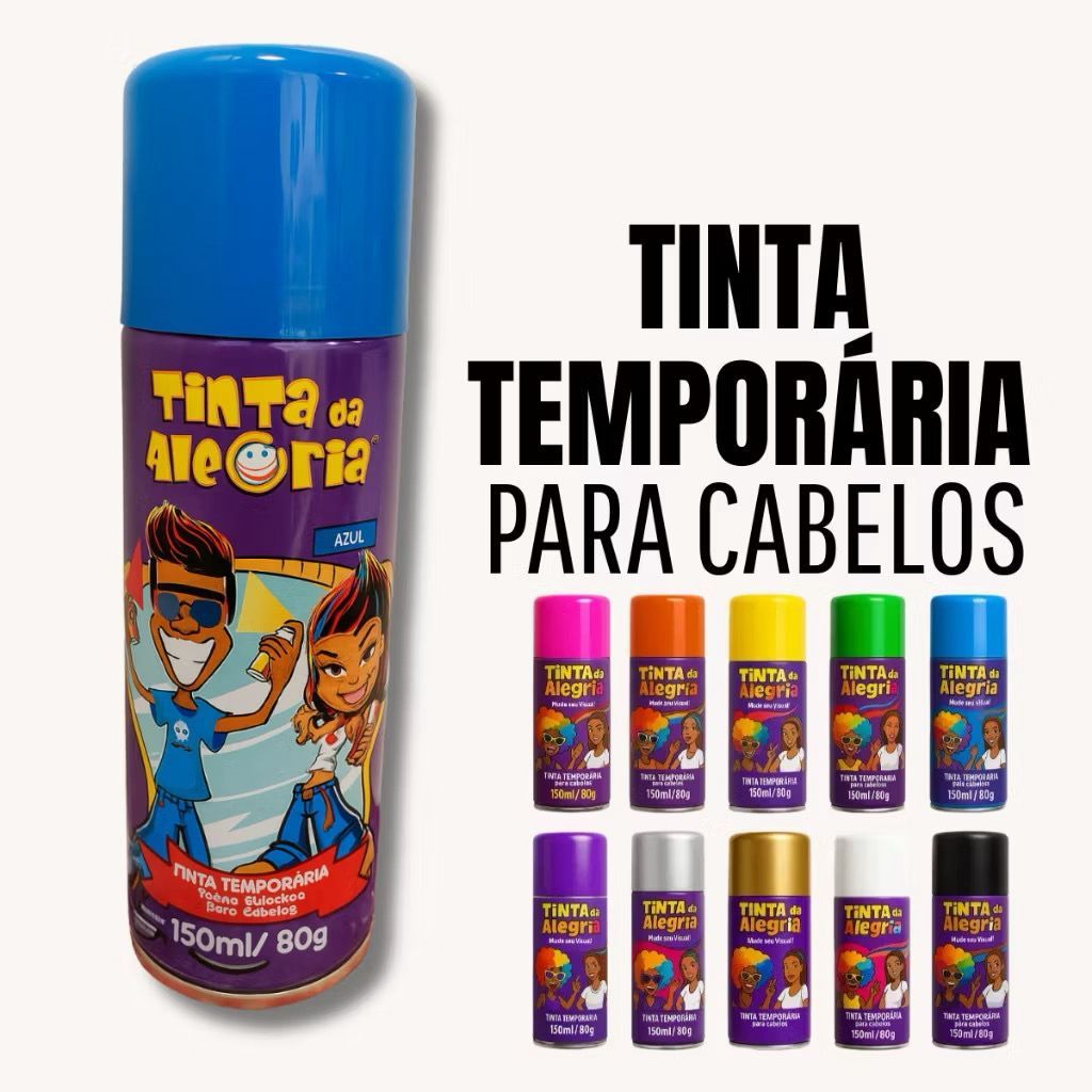 Cabelo Maluco Tinta Spray Cabelo Infantil Colorida Lavável Cabelo ...