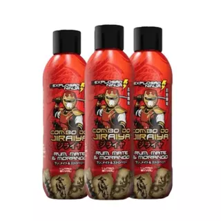 Kit com 3 Enérgetico Bebida Mansão Maromba Enérgetico Jiraiya Morango Litro Mansão Explosão de sabores