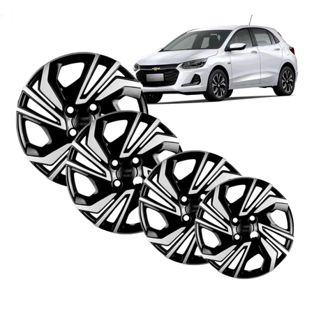 Jogo 4 Calota Onix Prisma Aro 15 2020 2021 2022 2023 2024 Calota Esportiva Aro 15 380