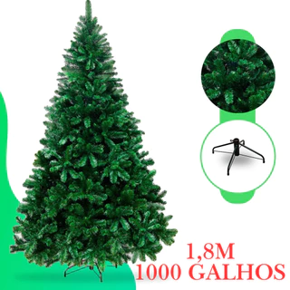 Árvore de Natal Verde 1,80m 1000 Galhos  Pinheiro Cheio Luxo Premium Decorativo para Casa e Festas 🎄