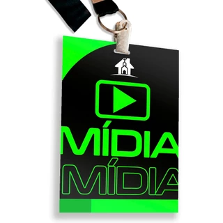 Crachá credencial PVC 10x14cm + Cordão Personalizado para igreja empresa eventos