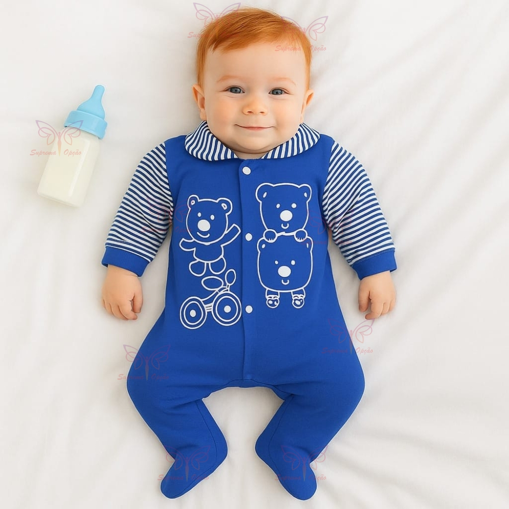 Macacão Para Bebe Tecido Leve Confortável Roupa Tip Top Menino ou