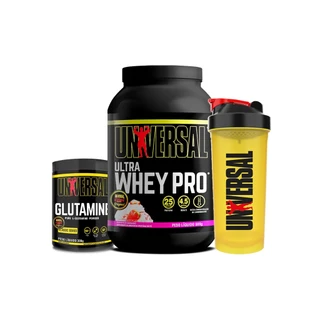 Kit Ultra Whey Pro 900g + Glutamina 300g + Coqueteleira - Universal em Oferta na Shopee