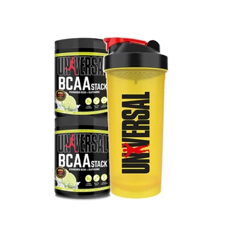 Kit 2x BCAA Stack 250g + Coqueteleira 600ml - Universal em Oferta na Shopee