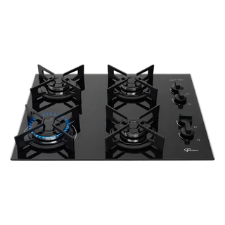 Fogão Cooktop De Embutir 4 Bocas A Gás Chama Rápida Fischer Preto em Oferta na Shopee
