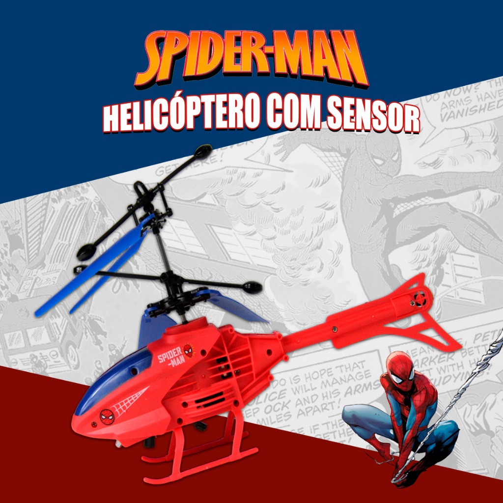Homem Aranha Helicóptero Voador Brinquedo Recarregável Com Sensor De ...
