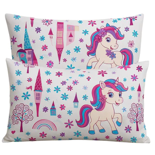 Kit 2 (Duas) Fronhas Percal 180 Fios Algodão Infantil Bebê Baby Estampada Avulsa