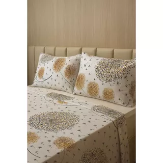 Jogo de Lençol Cama Casal/Queen Estampado/Liso 4pç C/Elástico Micropercal 500 Fios Toque de Algodão em Oferta na Shopee