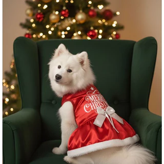 Vestido de Natal para cachorro e gato, roupa de natal para pets