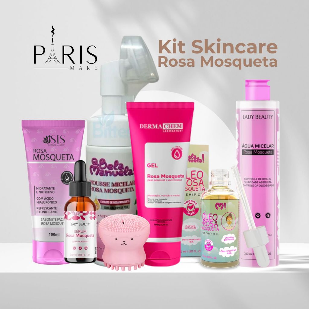 KIT SKIN CARE ROSA MOSQUETA - 7 ITENS (MARCAS VARIADAS) | Shopee Brasil