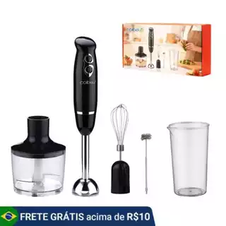 COIBEU Mixer Power Inox 5 Em 1 600w 127V ,Batedor, Triturador, Mixer Turbo,Batedor Espumador Leite