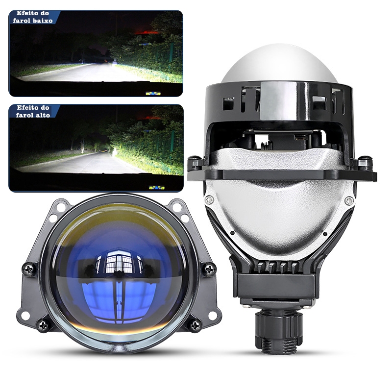 Farol 7 polegadas DRL Angel Eyes H4 Moto Yamaha, Harley Davison