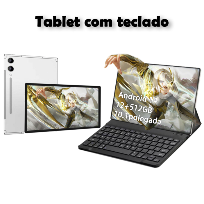 Tablet premium A9 com teclado e mouse inclusos, configuração