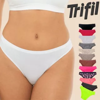 Kit Com 3 Calcinhas Basicas Tanga Trifil Em Microfibra Sem Costura em Oferta na Shopee