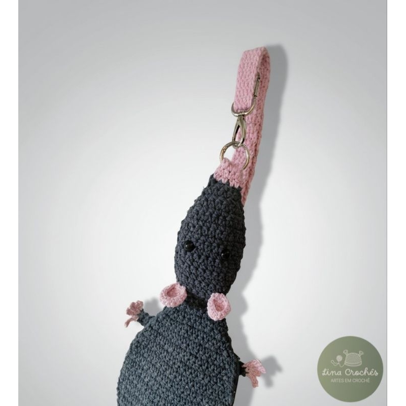 pochete de rato de crochê (ratochete)