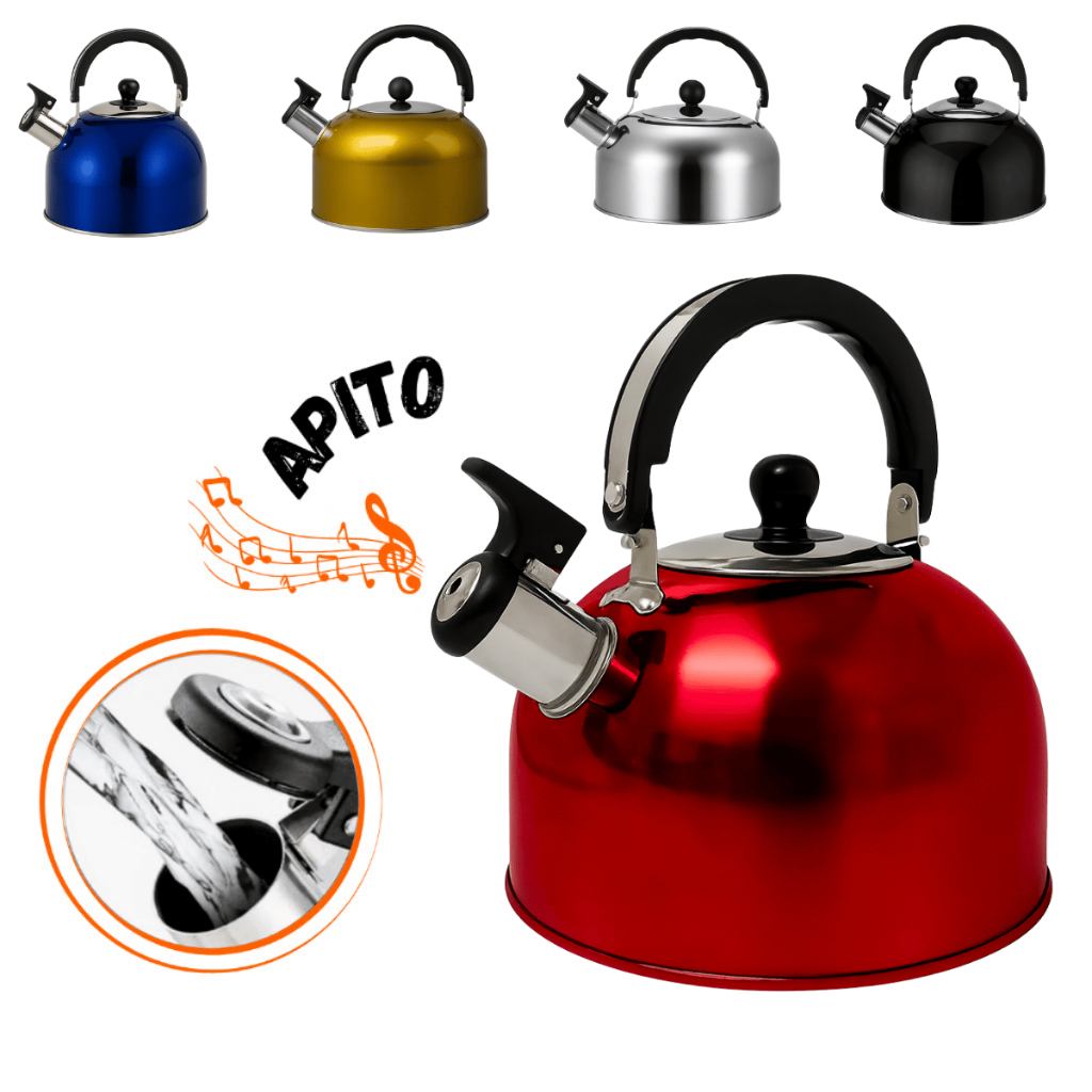 Chaleira Inox com Apito Ferve Rápido Fogão Gás Indução Elétrico