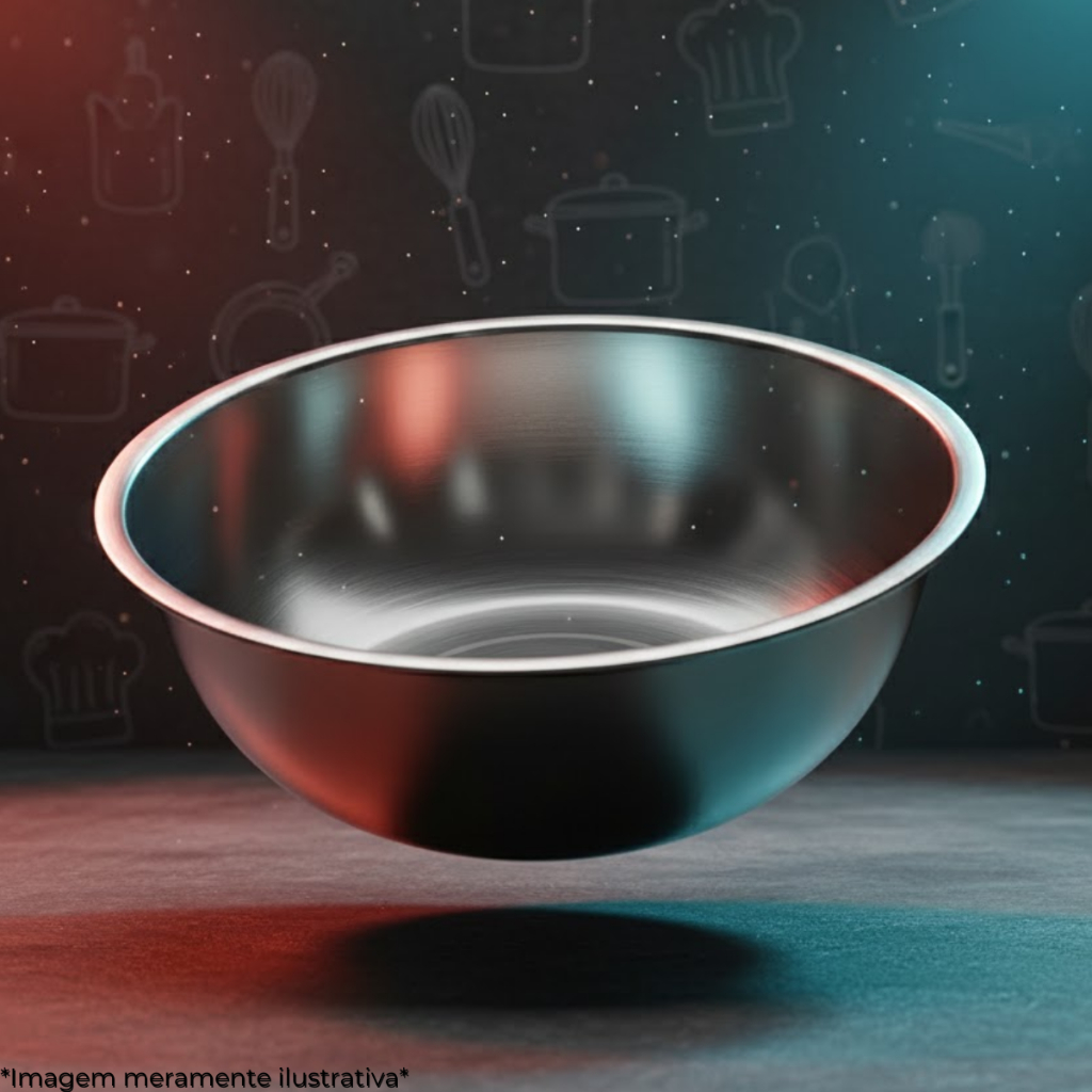 Bowl Tigela de Inox Uny Home 40cm 10 Litros Redondo Grande I