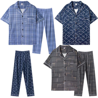 Z&D Lingerie Pijama Masculino Manga curta Calça Longa Aberto Com Botão comprido Homem Adulto Sy09 em Oferta na Shopee