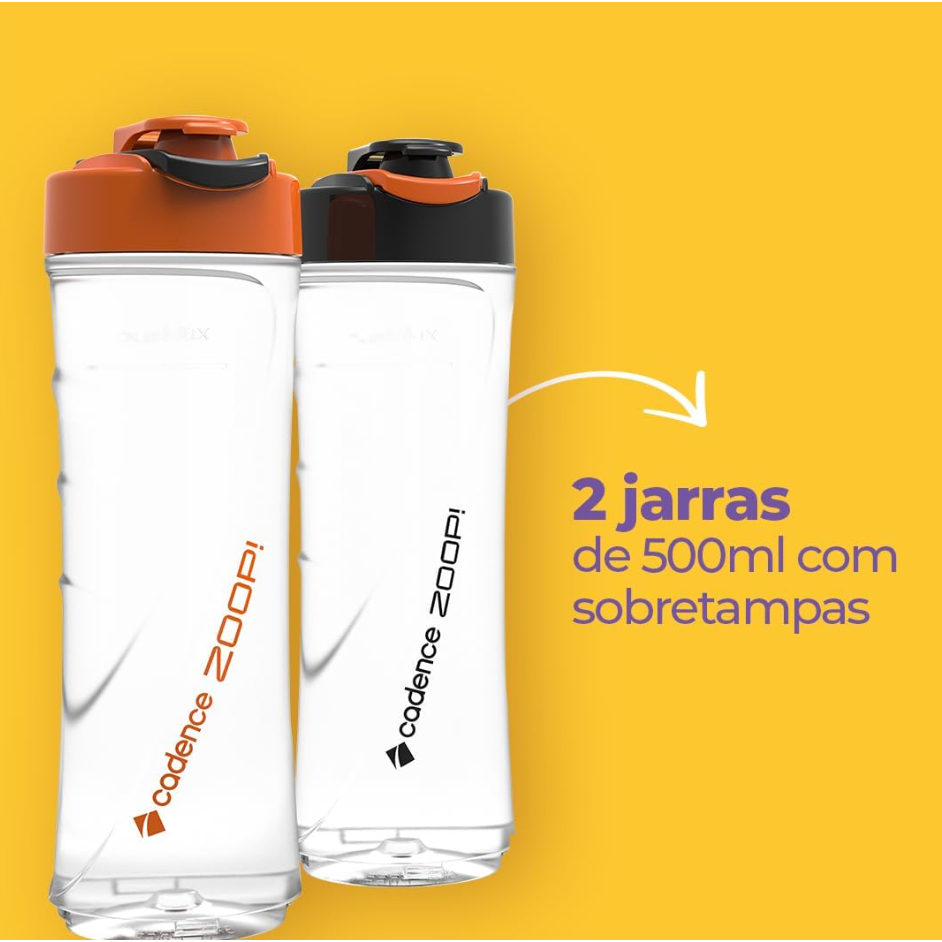 Blender Zoop Cadence com 2 Jarras Mixer Liquidificador Portatil
