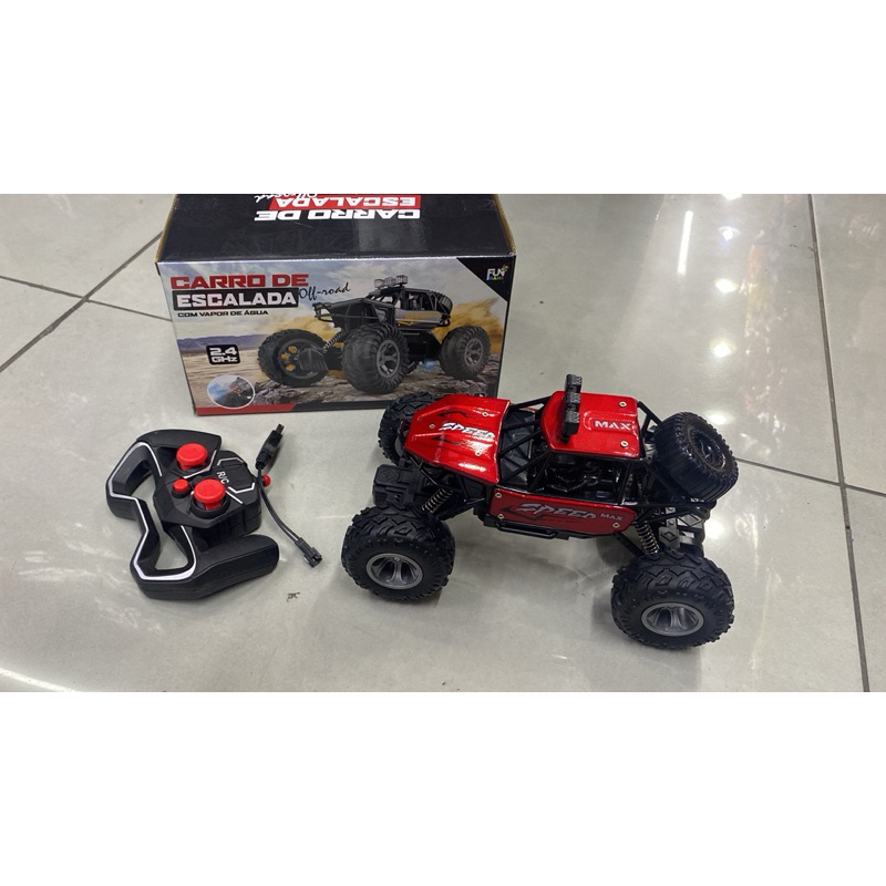 Carrinho de Controle Remoto 4x4 Recarregável USB Anda Na Terra Jeep Off Road Rock Crawler