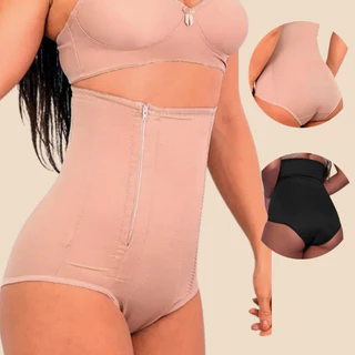 Cinta Modeladora Redutora Abdominal e Medidas em Microfibra Pos Cirurgia e Parto Com Ziper p ao GG em Oferta na Shopee