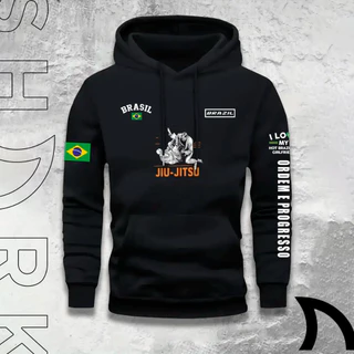 Moletom Canguru Blusa De Frio Jiu Jitsu Brasil Artes Marciais Luta Treino Moda Unissex Todas Ocasioes