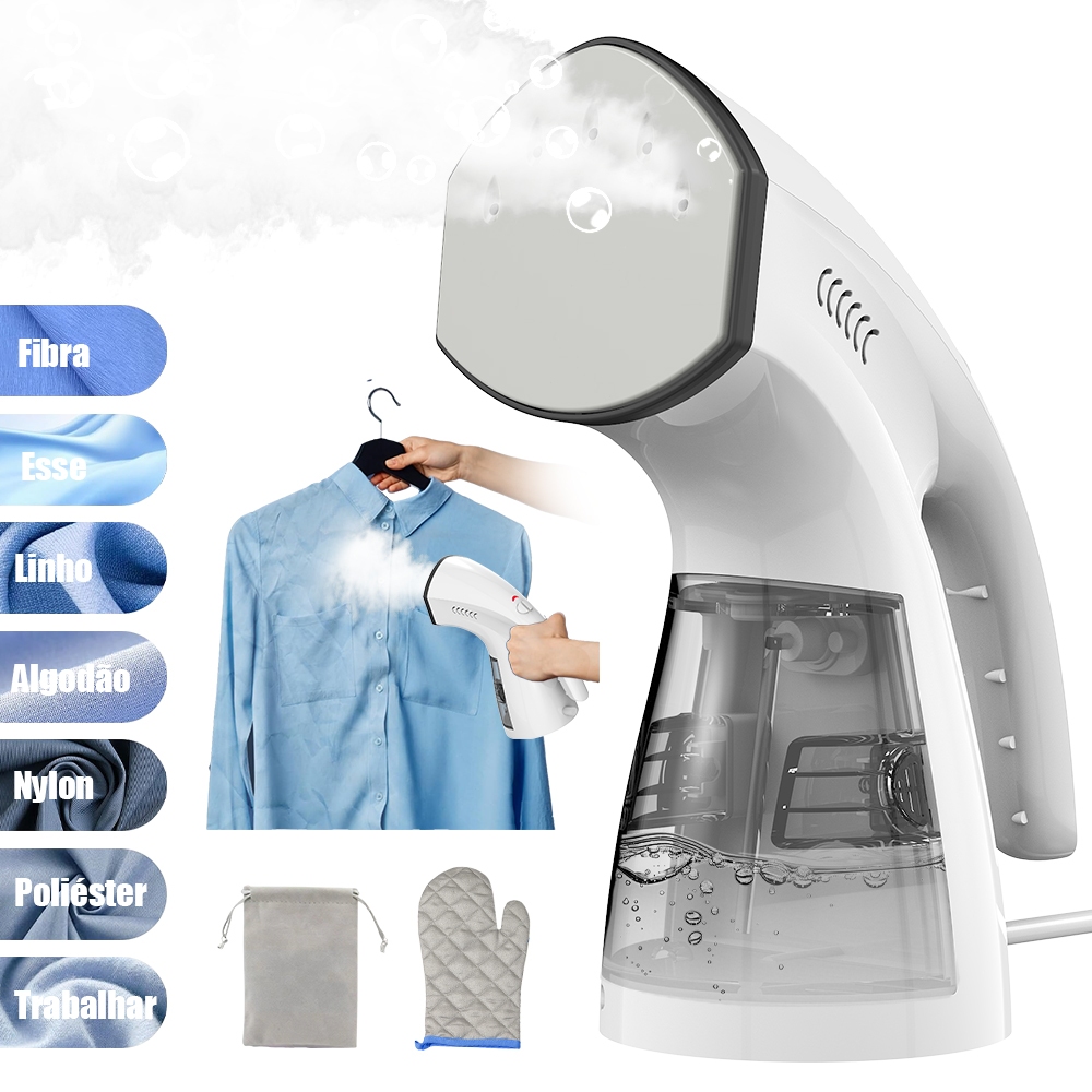Ferro a Vapor Portátil 2 em 1， Passador a Seco e Vapor, 1600W, ,220V ...
