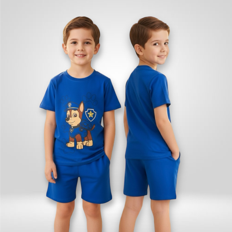 Pijama Infantil Verão Masculino Patrulha | 100% Algodão Fio 30