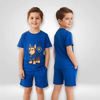 Pijama Infantil Verão Masculino Patrulha | 100% Algodão Fio 30
