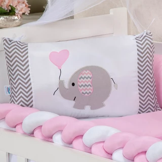 Kit Protetor De Berço Menina 6 Peças Completo Padrão Americano e Nacional