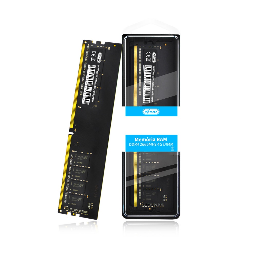 Memória RAM Knup Para PC DDR4 8/4GB 2666Mhz DIMM Notebook Compurador Preto KP-HD805