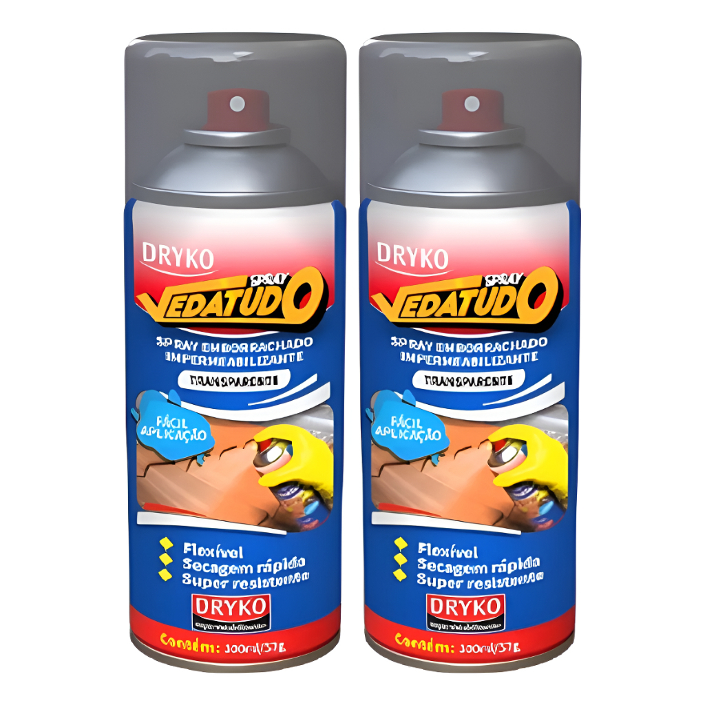 Kit 2 Borracha Líquida Vedatudo Impermeabilizante Spray Calhas Concreto PVC Telhas de fibrocimento reparo tubulação