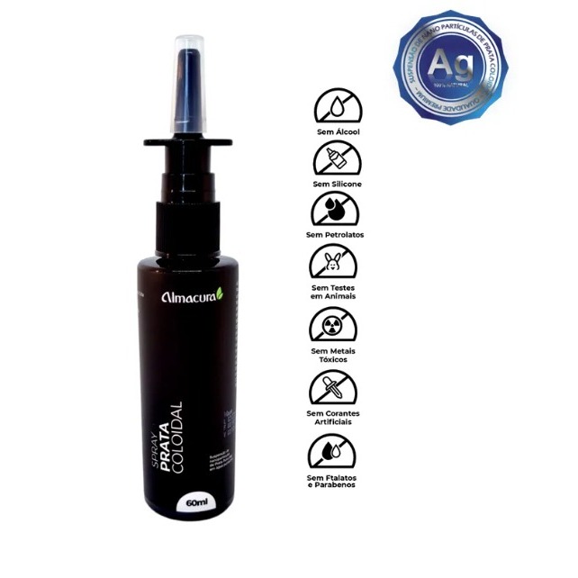 Spray Nasal Prata Coloidal (10Ppm) 60Ml - Almacura | Shopee Brasil