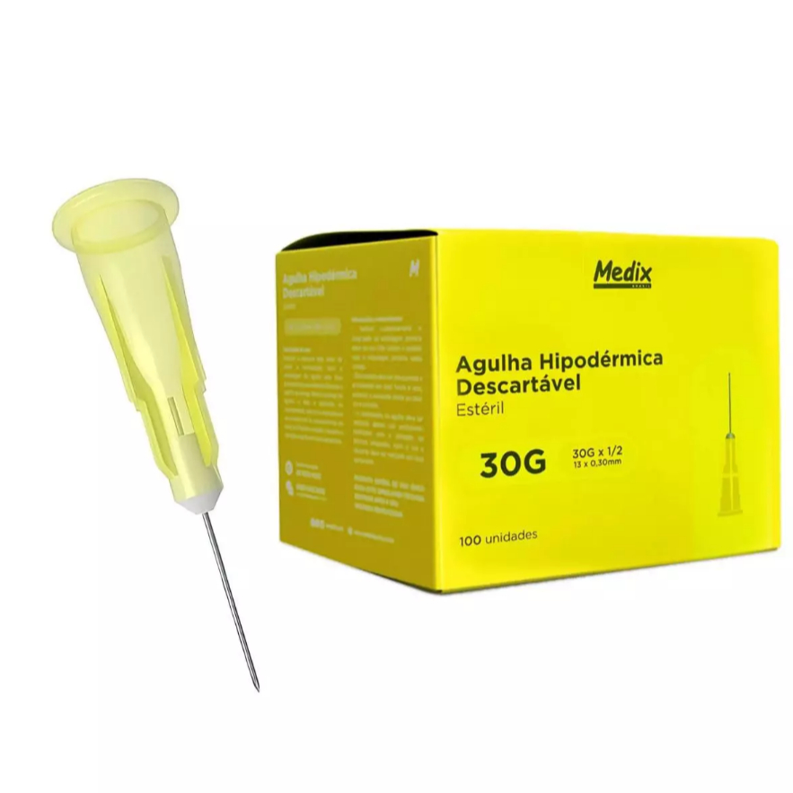 Agulha Hipodérmica 13x30 30G Caixa c/100 - MEDIX