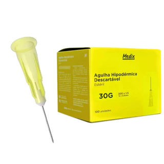 Agulha Hipodérmica 13x30 30G Caixa c/100 - MEDIX