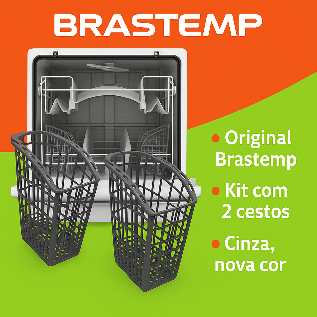 Kit 2 Cestos Porta Talheres Original Brastemp — Compatível com Lava-Louças BLE20, BLF08 8 Serviços