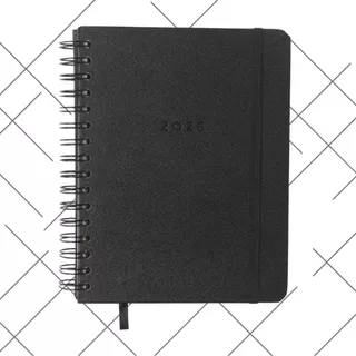 Agenda Planner PEQUENA (A5) Semanal Notas Wire-o Clássica 2026 Preta Cicero