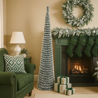 Árvore De Natal Verde Nevada Dobrável Novidade Compacta 150cm
