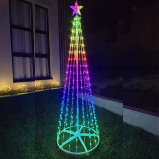 Árvore De Natal Led Jardim 180cm  Bivolt Colorida com Controle